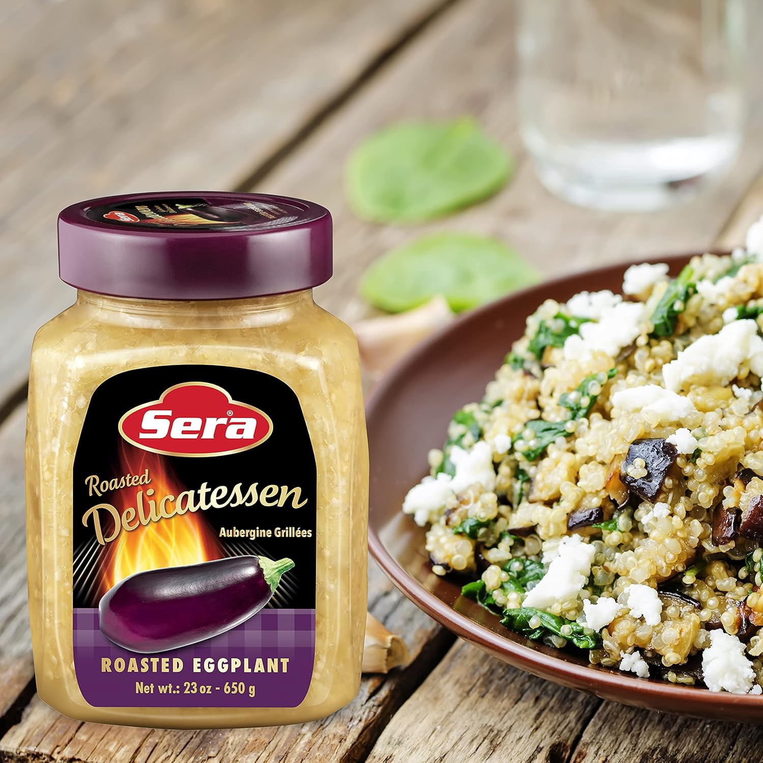 Delicatessen  Eggplant 23 Oz | Ready to Serve Precooked Eggplant | Smokey Flavor | Perfect for Grilling, Vegetables, Meats, Sandwiches! | Kosher (2 PACK)