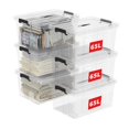 thumbnail image 2 of Cetomo Storage Bins on Handle, Storage Box, Plastic Tote, Organizing Container with Durable Lid and Click Lock, Stackable, Nestable, Polypropylene(PP), BPA Free, 65L-6 Pack, Clear, 2 of 4