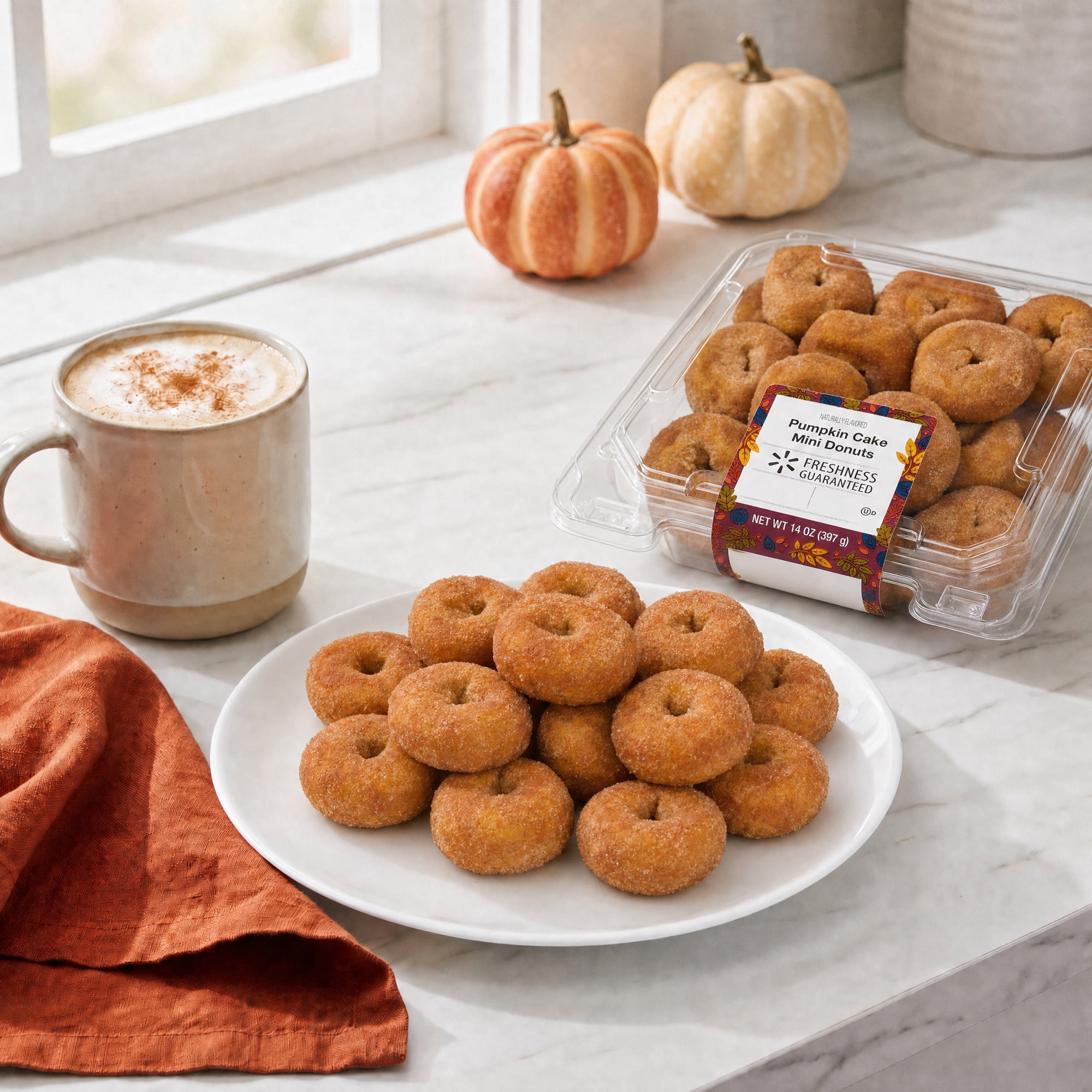 Freshness Guaranteed Harvest Pumpkin Cake Mini Donuts, 14 oz