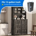 thumbnail image 6 of Dextrus Kitchen Pantry Cabinet with Doors & Shelves, Pantry with Tilt Out Storage Cabinet for 13-gal Trash Bin, Rustic Brown, 6 of 8