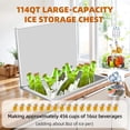 thumbnail image 2 of Drop in Ice Chest, 20" L x 16" W x 13" H Stainless Steel Ice Cooler, Commercial Ice Bin with Hinged Cover, Outdoor Kitchen Ice Bar, Drain-Pipe and Drain Plug Included, for Cold Wine Beer, 2 of 6