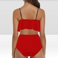 thumbnail image 4 of Dezsed Womens Tankini Swimsuits Ruffled Cami Top Tummy Control Modest Swimwear High Waisted Bikini Set Women Beachwear Red XXL, 4 of 6