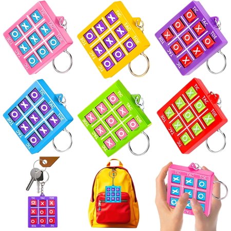 24PCS Tic Tac Toe Game Birthday Summer Party Favors Goodie Bags Stuffers for Kids 3-5 4-8 8-12 Classroom Treasure Chest Carnival Prize Box Toys Bulk Keychain Pinata Filler Return Gifts for Girl Boy