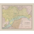 thumbnail image 2 of Cram 14x12 White Modern Wood Framed Museum Art Print Titled - Richmond, Manchester  Virginia - Cram 1892, 2 of 4