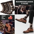 thumbnail image 6 of 6 Pairs Merino Wool Socks for Men, Mens Black Winter Thermal Wool Dress Crew Hiking Socks, 6 of 7