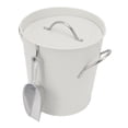 thumbnail image 4 of Seau à Glace Rond avec Pelle à Glace Feuille Galvanisée Bac à Bière en Plastique pour Bar Maison Blanc, 4 of 8