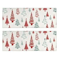 Kitchen Rugs Sets Of 2,Multicolor Christmas Tree Pattern Anti Fatigue Kitchen Mat Rugs Non Slip Washable,Decorative Kitchen Floor Mats for Kitchen,Sink,Laundry,17"X47"