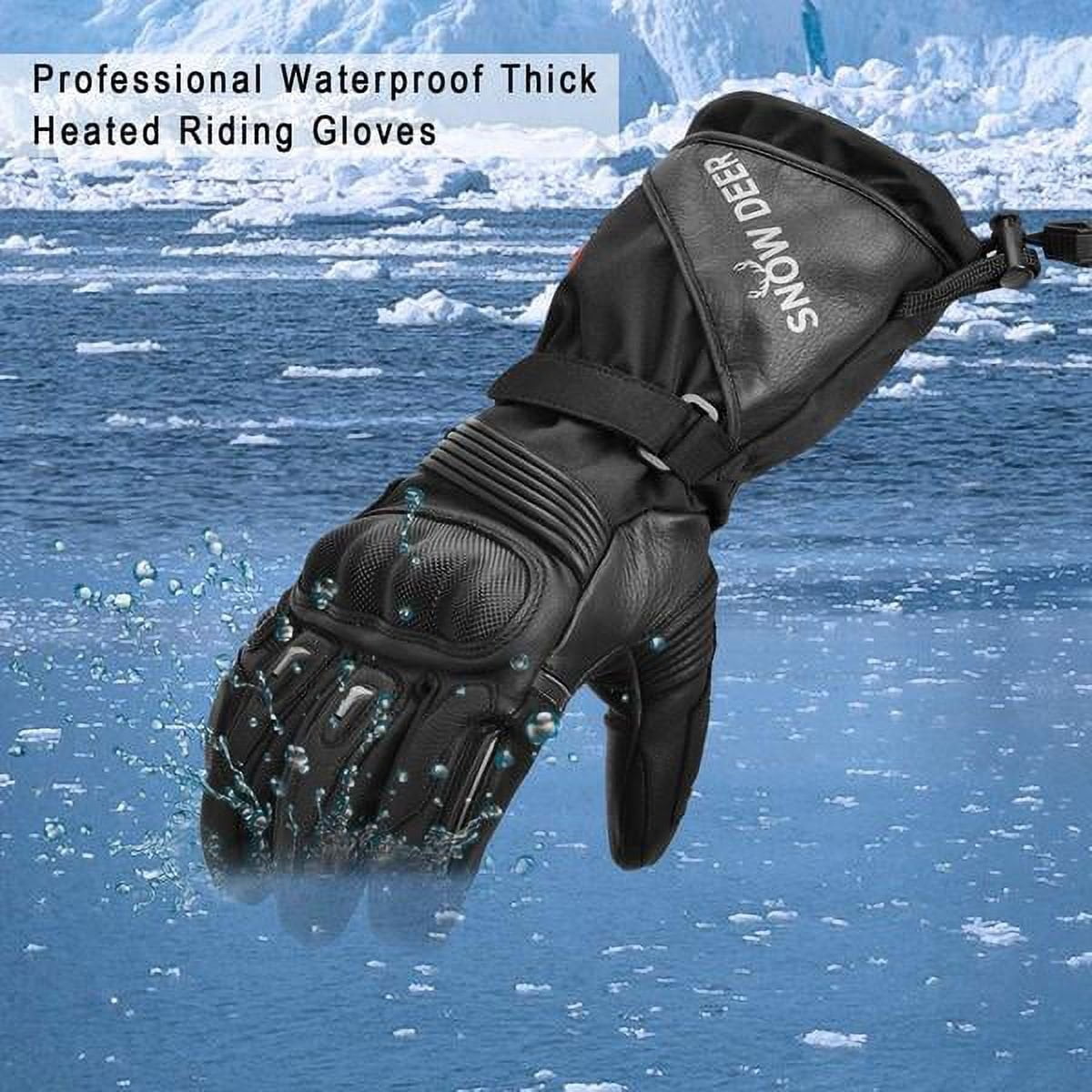 Snow deer Unisex Heated Gloves 7.4V 2200mAh Electric Rechargeable Winter Warm Glove Liners for Arthritis Raynaud Thin Gloves Riding Ski Snowboarding Hiking Cycling Hand Warmers