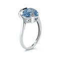 thumbnail image 2 of SZUL Women's Heart Shaped Blue Topaz and Diamond Ring in 14K White Gold, 2 of 3