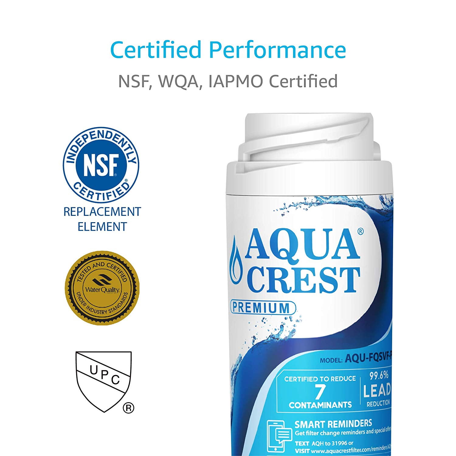 AQUACREST FQSVF NSF 42&372 Certified Undersink Water Filter, Compatible with GE FQSVF, GXSV65R (1 Set)