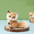 thumbnail image 2 of Mini Fox Plush Stuffed Animal Toy 3.14Inch Realistic Faux Fur Decor For Home Office Desk Shelf Display Gift, 2 of 4