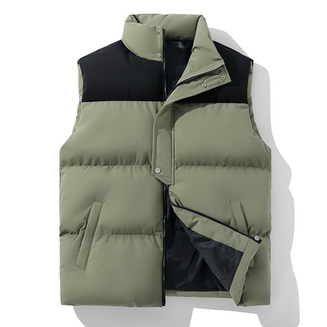 Men's Sleeveless Jacket, Button Front Casual Vest With Pockets, Solid Color Polyester Outerwear For Winter Daily Use, Lightweight Layering Streetwear