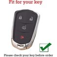 thumbnail image 2 of Key Fob Cover Compatible with Cadillac ATS CT6 Escalade SRX XT5 XTS Keychain Case Holder Protector,4 Button Black, 2 of 5