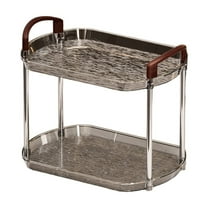 YIKA 2-Tier Double-Layer Desk Organizer Dispenser Mail Rack Glass Plastic Shelf Multi-purpose Storage for Kitchen Bathroom Countertop Desktop Cosmetic Stationery Spice Home Essentials