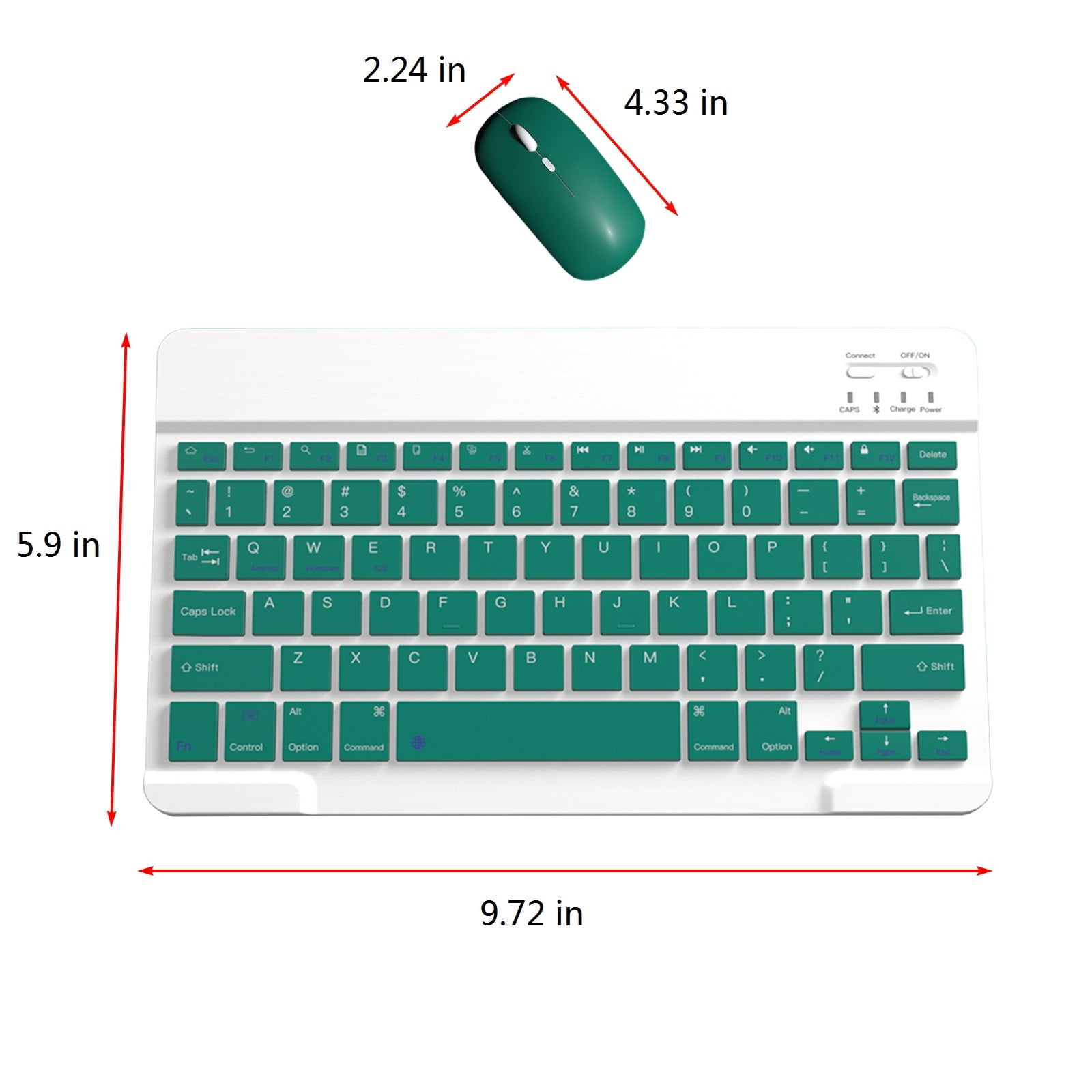 Bluetooth Keyboard & Mouse Portable BT Wireless Keyboard & Mouse For Android PC Tablet Mechanical Keyboard, Compact Form Factor, Tactile Switch With Ergonomic Vertical feel For Notebook PC
