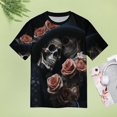 thumbnail image 5 of Skull Women T-Shirt Classic O Neck T-Shirts Short-Sleeve Trendy Animal Print Design Tshirt Casual Clothing, 5 of 5