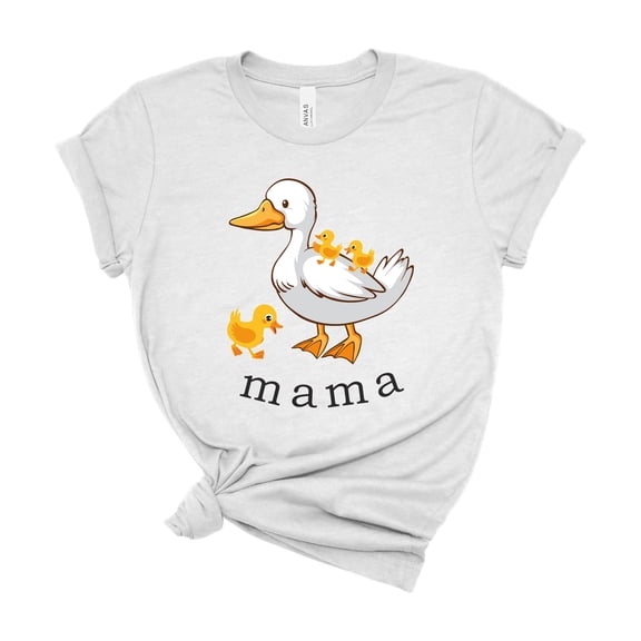 Bella Canvas Mama Duck Printed Cotton Tee Shirt Gift for Mom Birthday