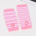 thumbnail image 4 of 1 Pair Thumbhole Design High Elastic Streetwear Style Half Mittens Crochet Knitting Striped Print Arm Wrist Gloves for Cosplay, 4 of 8