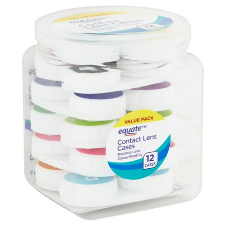 Equate Contact Lens Cases Value Pack, 12 Count