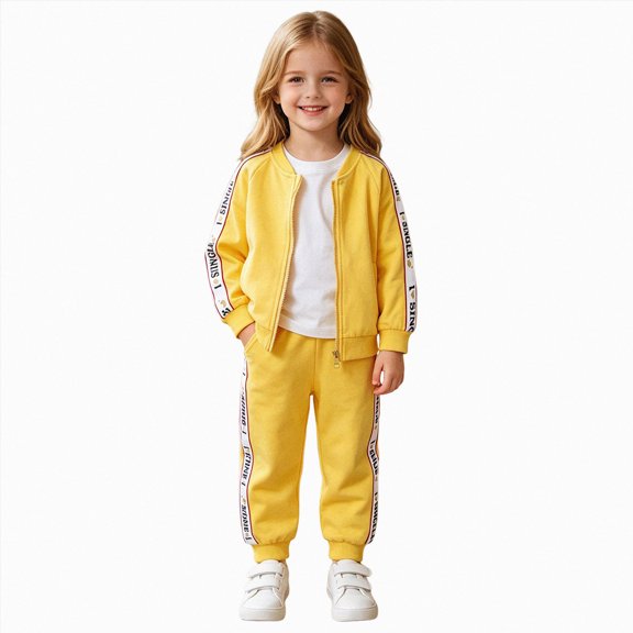 Girls Boys Zipper Sweatshirt And Sweatpants Set Pajamas & Dailywear Set Cardigan Sweatshirt Set Back-To-School Pajamas & Dailywear Set 1T 2T 3T 4T 5T 6T Set 9-12 Months
