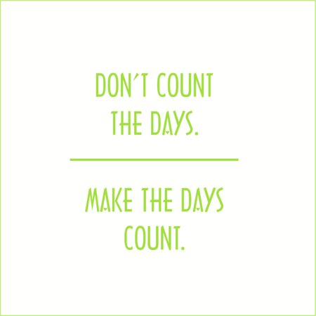 Don't Count the Days, Make the Days Count Vinyl Quote - Medium - Lime