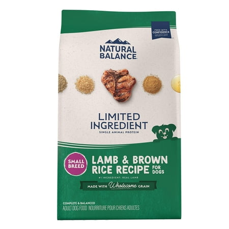 Natural Balance Limited Ingredient OIF8 Small-Breed Adult Dry Dog Food with Healthy Grains, Lamb & Brown Rice Recipe, 4 Pound (Pack of 1)