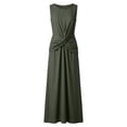 thumbnail image 6 of Women's Sleeveless Summer Maxi Dress, Elegant Ruched Cross Front Swing Wedding Guest Casual Dresses, 6 of 7