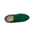 thumbnail image 5 of BLISSFUL STEP Ankle Boots Solid Round Toe Side Zip Buckle Heels Green 6, 5 of 8