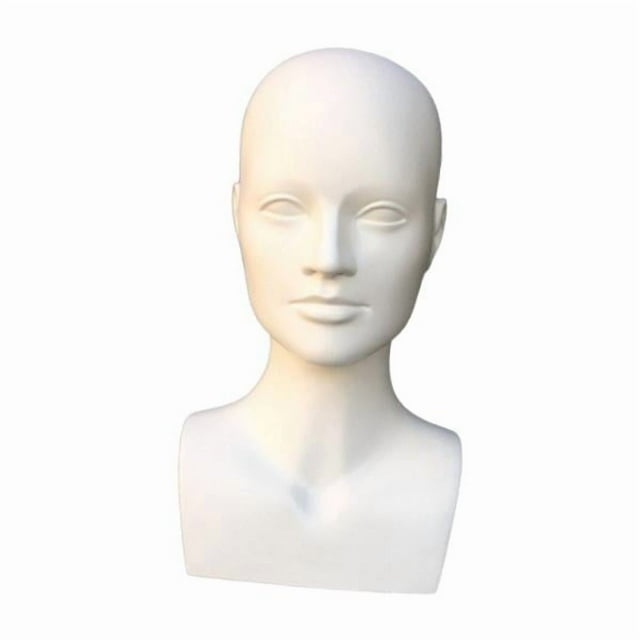 Maniquí masculino portátil de PVC con soporte, accesorios y apto para peluquerías. Blanco mate