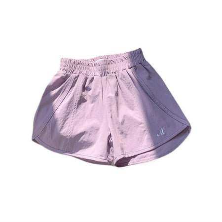 NAFUU Girls Shorts Trendy Girls Athletic Shorts Breathable Quick Dry Running Shorts For Kids Summer Thin Sports Short Pants 7-8 Years