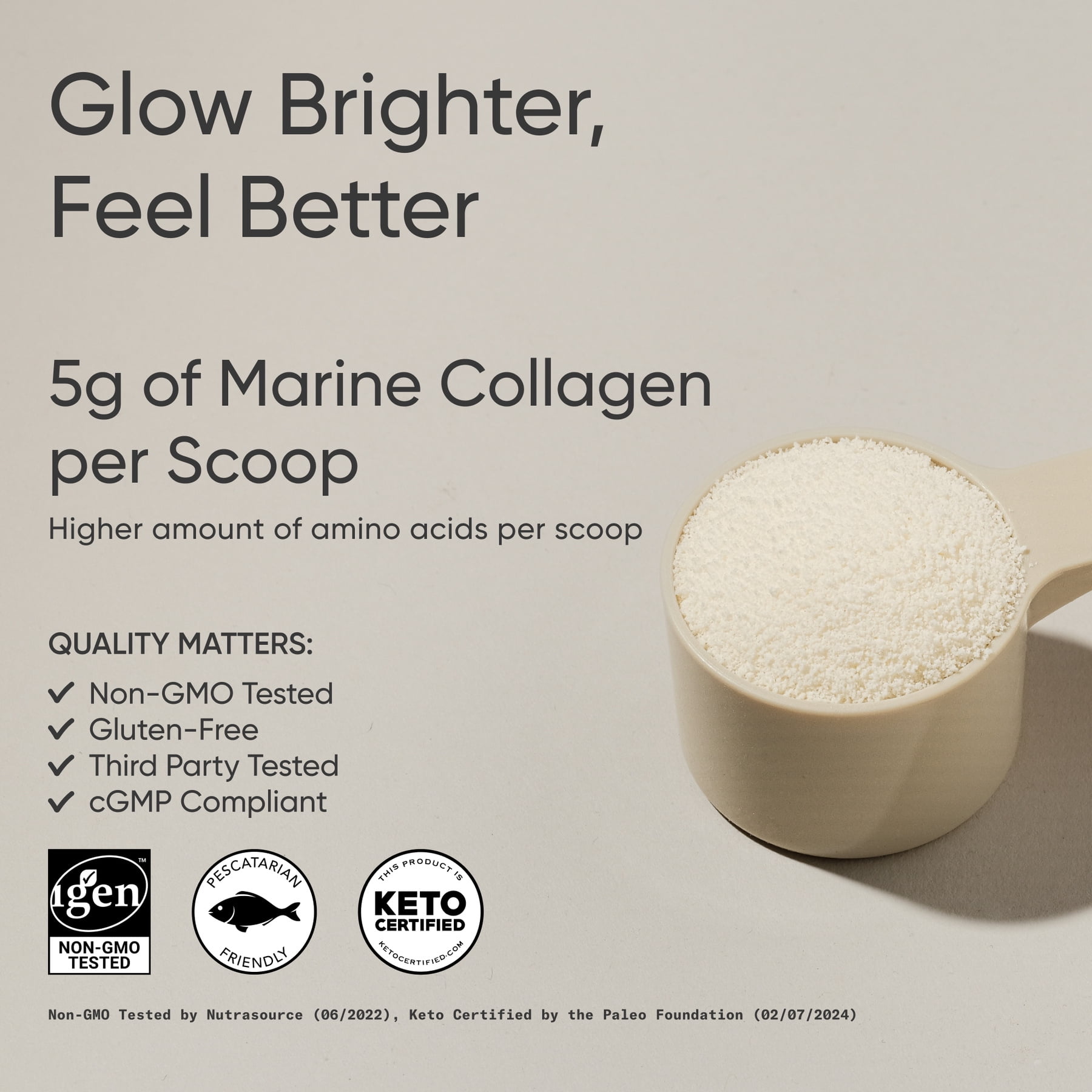 Sports Research Marine Collagen Complex Unflavored, Hyaluronic Acid, Biotin, Non-GMO, Gluten-Free, 30 Servings