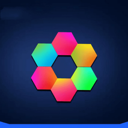 

Hexagon Lights with Remote Smart DIY Hexagon Wall Lights Premium Set of LED Wall Lights Modular Touch-Sensitive and Remote-Controlled RGB Lighting for Iving Room Bedrooms DIY Lovers Gifts