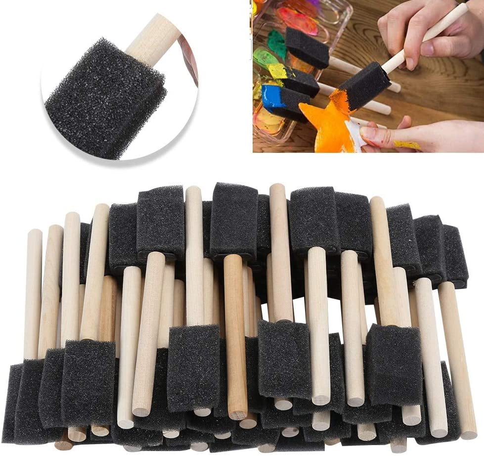 1 inch Foam Sponge Wood Handle Paint Brush Set (Full Case of 600