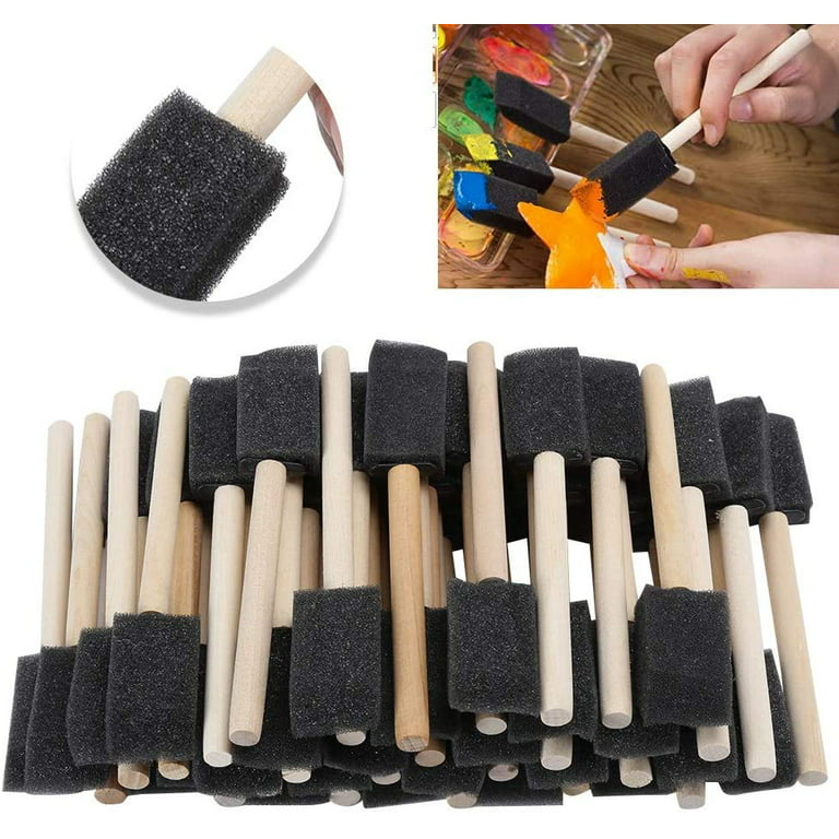 21334 Black Sponge Foam Wooden Handle Foam Paint Brushes Set for Art DIY  Craft - China Sponge Brushes, Sponge Cleaning Brush