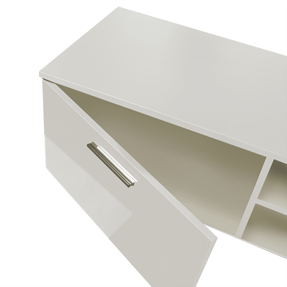 Kepooman TV Cabinet, Media Console with Two Doors, Large Storage Space, Easy to Install, White Kepooman TV Cabinet, Media Console with Two Doors, Large Storage Space, Easy to Install, White