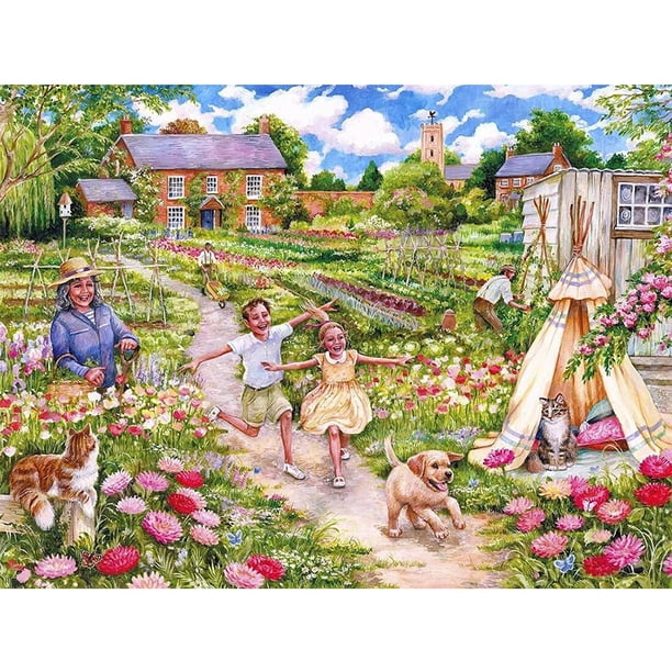 Pintura de diamante (DB6704) 5D DIY Square Garden kid Rhinestone 30x40cm Hugtrwg Para estrenar