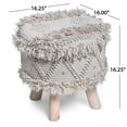 thumbnail image 4 of Noble House Mosiac Boho 16" Wool Stool, Taupe, Natural, 4 of 5