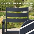 thumbnail image 4 of Patio Chairs Set of 6, Stackable Black Metal Dining Chairs with Armrest - 300LBS Capacity, Ideal for Garden & Backyard, 4 of 6