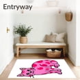 thumbnail image 3 of ODIKA 6'x9' Machine Washable Non-Slip Area Rug, Wild Kitty Shaped Nursery Decoration Artistic Jungle Friend High Traffic Rug, Pink, 723804, 3 of 7