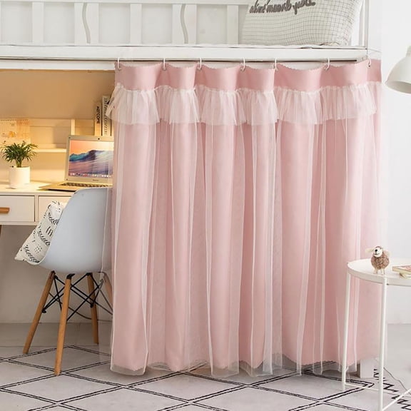 XGOPTS 1 Panel Dorm Bunk Bed Curtain Students Dormitory Bottom Bed Cloth Curtain Dustproof Single Bed Blackout Curtains Net Panels Loft Bedding Canopy Tent Spread Curtain Shading Drapes