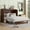 Walnut, variant on Queen Size Murphy Bed Cabinet with Rattan Design, Pine Wood Wall Bed with Storage Drawer, Space Saving Furniture for Guest Room, Walnut Finish