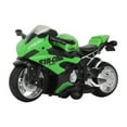 thumbnail image 1 of Juguete de motocicleta para niños con sonido y efectos de luz, modelo de motocicleta de aleación de alta simulación, color verde, 1 of 14