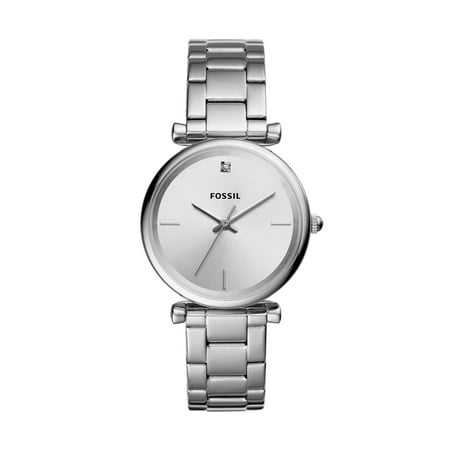Fossil Women's Carlie Silver Tone Stainless Steel Watch (Style: ES4440)