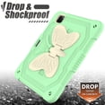 thumbnail image 5 of JTCASES for iPad Pro 11 2022/2021/2020/2018, iPad Air 5th/4th Generation Case, Crossbody Lanyard Pencil Holder Butterfly Wings Kickstand PC Silicone Kids-friendly Sockproof Back Shell, Beige/Green, 5 of 9