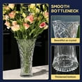 thumbnail image 6 of Glass Flower Vase, 12'' Tall Crystal Vase Clear Large Glass Vases Table Decorative Vase for Flowers Perfect Home Decor, 6 of 8
