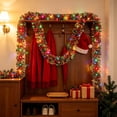 thumbnail image 5 of 16.4 ft Christmas Tinsel Garland with Light, Multicolor, Pastel Christmas Candy Decorations Prelit Tinsel Garland Battery Operated 50 LED Hanging for New Year Party Decor, 5 of 7