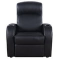 thumbnail image 4 of Coaster Cyrus Contemporary Leather Home Theater Upholstered Recliner Black, 4 of 9