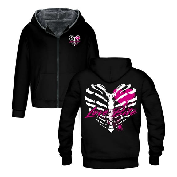 AJ Lee Love Bites Merch Zipper Hoodie Long Sleeve Streetwear Women Men Jacket Parkas Winter Coat