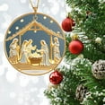 thumbnail image 4 of Christmas 3D Birth Blessing Acrylic Pendant, Stereoscopic Jesus Hanging Ornament, Religious Car & Home Decor for Holiday Memorial and Faith-inspired Gifts, 3.14in/8cm, D, 4 of 6