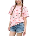 thumbnail image 2 of Asxite Toddler Girls Tshirt Floral Print Short Sleeve Crew Neck Casual Breathable Summer Tops 1-12Y, 2 of 6